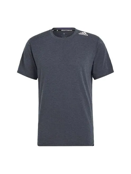 Футболка men's solid color athleisure casual sports round neck short sleeve gray t-shirt Adidas — изображение 1 из 4, серый