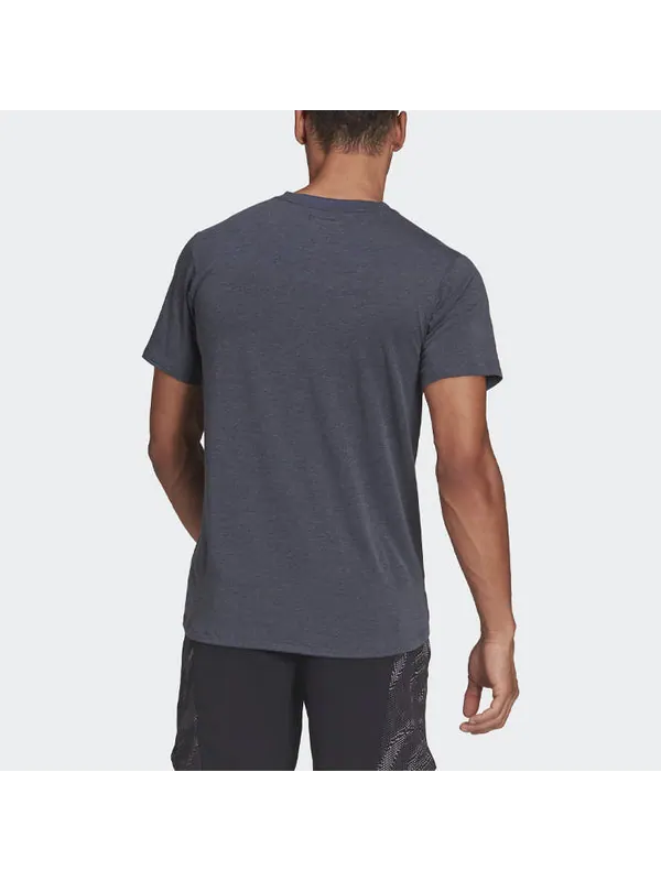 Футболка men's solid color athleisure casual sports round neck short sleeve gray t-shirt Adidas — изображение 3 из 4, серый