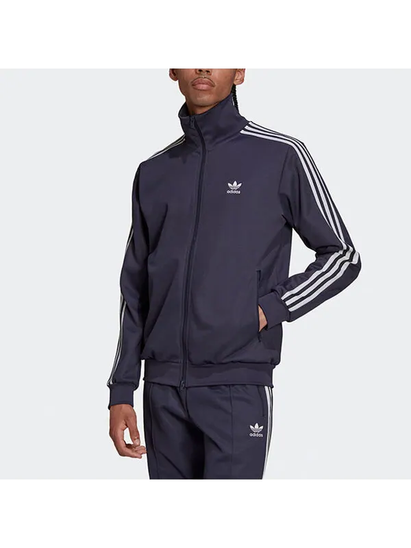 Куртка Men's adidas originals Stripe Printing Stand Collar Sports Jacket Dark Grey Navy Blue — изображение 2 из 3, мульти