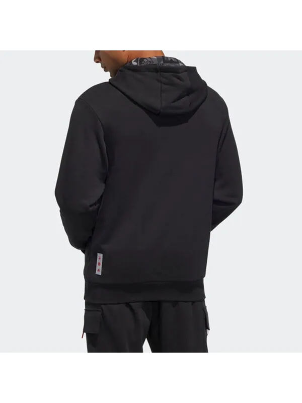 Толстовка Men's adidas Cny Gfx Hood Limited Embroidered Pattern Sports Pullover Black — изображение 4 из 4, черный