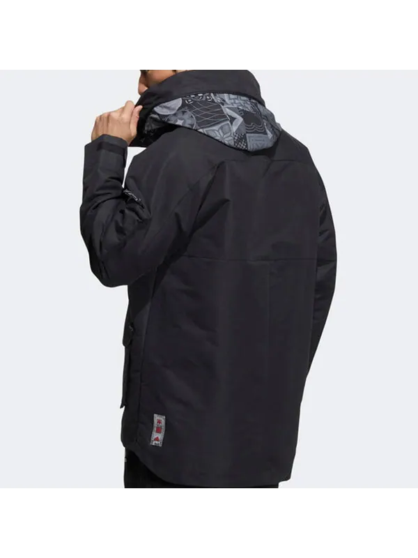 Куртка adidas Cny Top Wvjk limited Multiple Pockets Sports Fleece Lined Hooded Jacket Black — изображение 4 из 4, черный