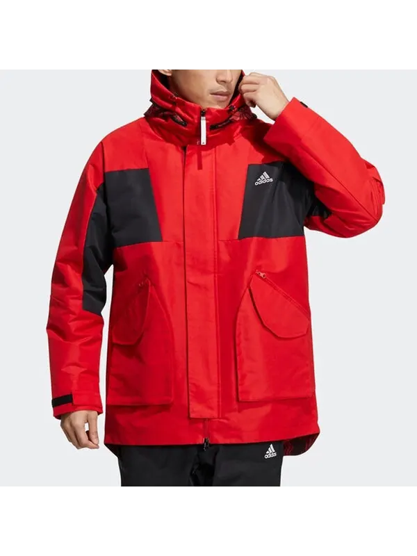Куртка adidas Cny Top Wvjk limited Fleece Stay Warm Colorblock Hooded Jacket Red — изображение 2 из 4, красный