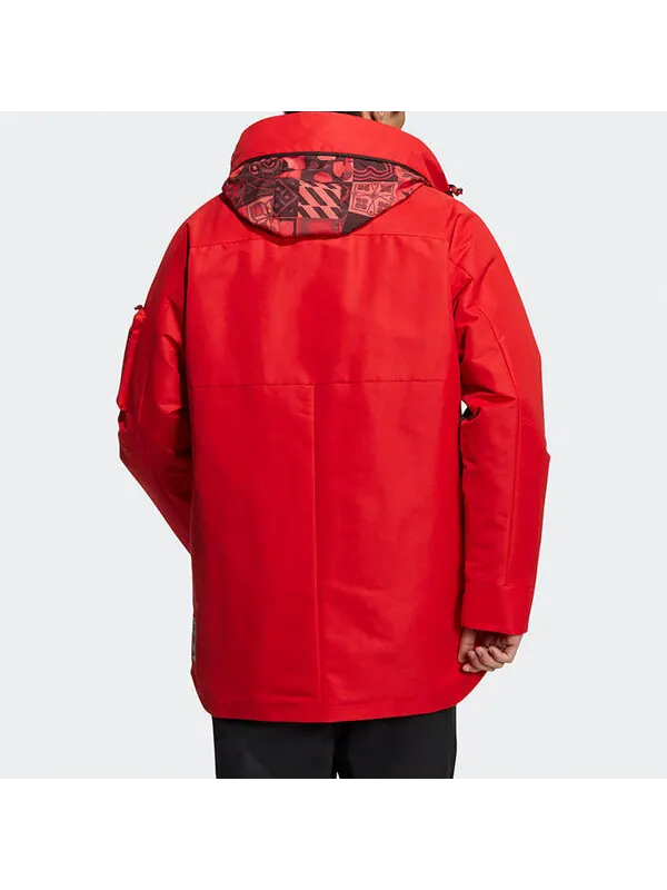 Куртка adidas Cny Top Wvjk limited Fleece Stay Warm Colorblock Hooded Jacket Red — изображение 3 из 4, красный
