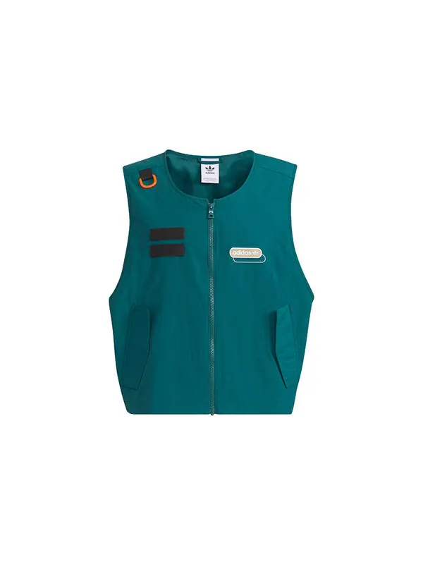Куртка Men's adidas originals Mr Parka Detachable Contrasting Colors Vest Mid-Length Hooded logo — изображение 3 из 4, хаки