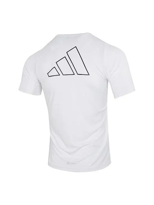 Футболка adidas Rn Icn 3B T Athleisure Casual Sports Large Logo Round Neck Short Sleeve White — изображение 1 из 4, мульти