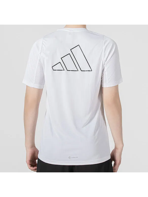 Футболка adidas Rn Icn 3B T Athleisure Casual Sports Large Logo Round Neck Short Sleeve White — изображение 4 из 4, мульти