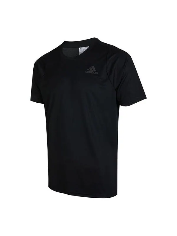 Футболка adidas Solid Color Logo Printing Sports Round Neck Short Sleeve Black — изображение 1 из 2, мульти