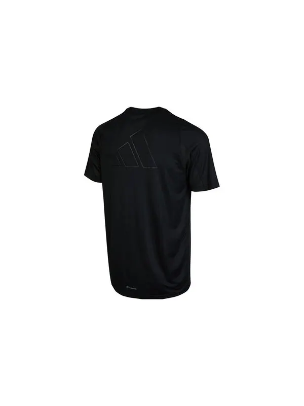 Футболка adidas Solid Color Logo Printing Sports Round Neck Short Sleeve Black — изображение 2 из 2, мульти