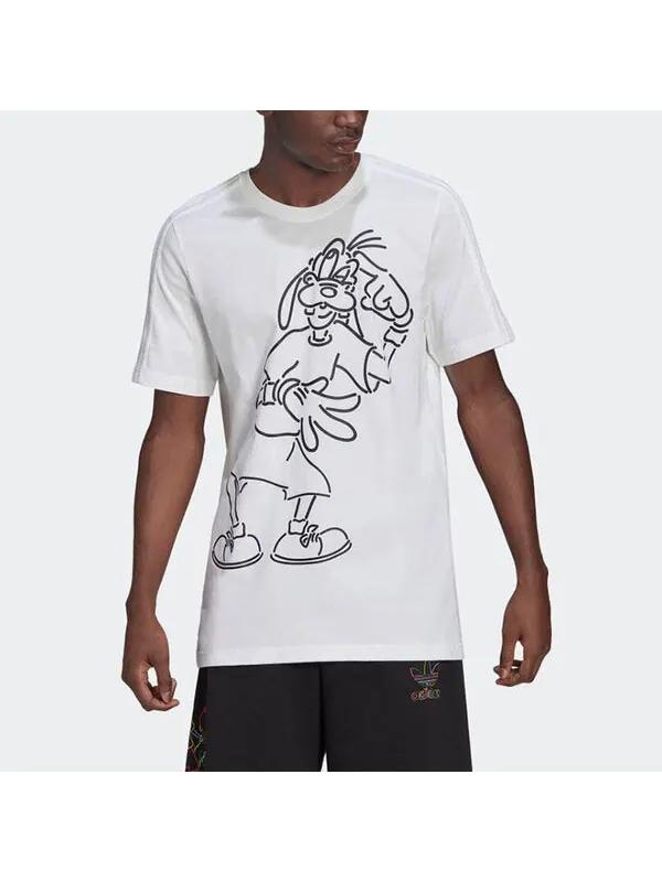 Футболка adidas originals x isney Crossover Cartoon Printing Casual Breathable Stripe Pattern — изображение 3 из 4, мульти