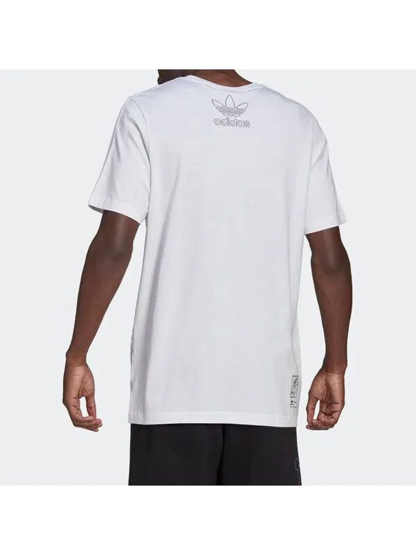 Футболка adidas originals x isney Crossover Cartoon Printing Casual Breathable Stripe Pattern — изображение 4 из 4, мульти
