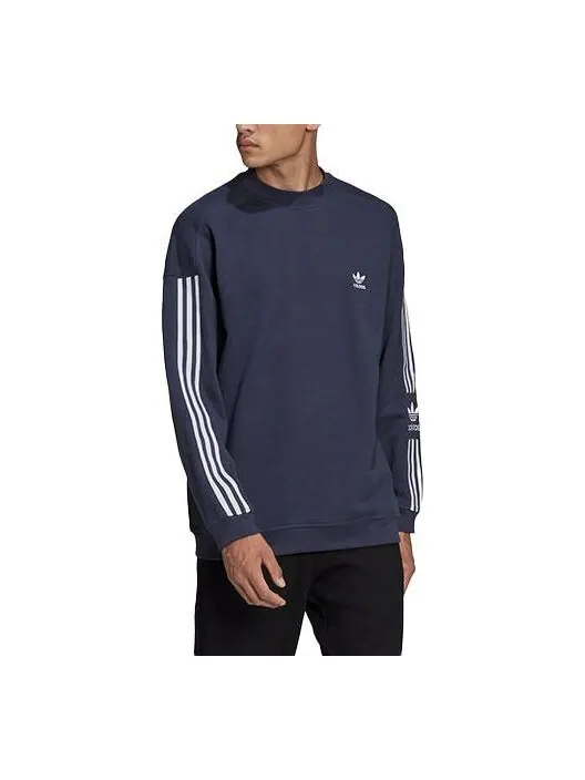 Толстовка Men's adidas originals Lock Up Crew Sports Round Neck Pullover Dark Grey Navy Blue — изображение 1 из 3, мульти