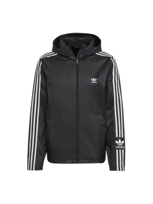 Куртка Men's adidas originals Lock Up Wb Stripe Embroidered Hooded Track Jacket Black — изображение 1 из 4, мульти