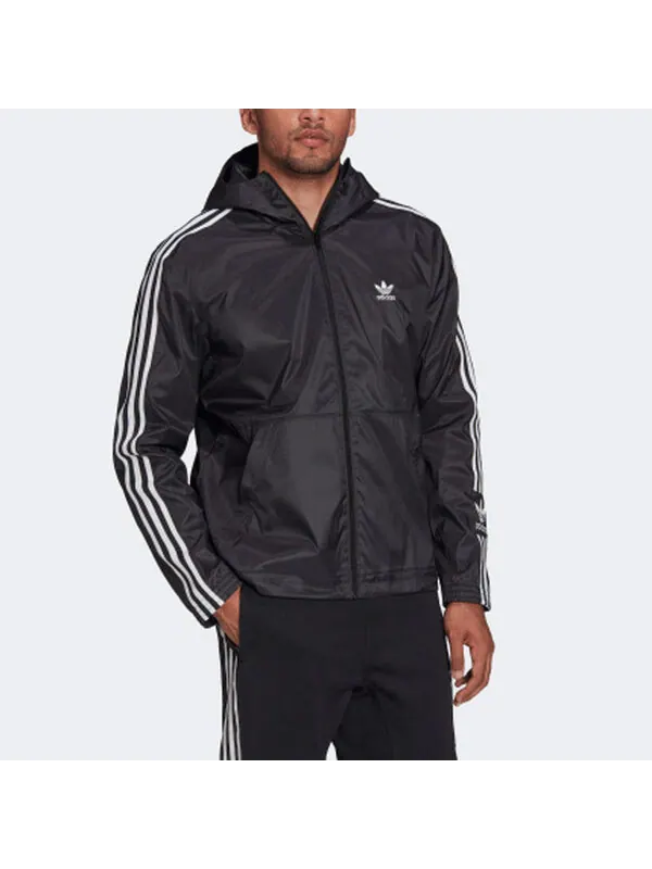 Куртка Men's adidas originals Lock Up Wb Stripe Embroidered Hooded Track Jacket Black — изображение 2 из 4, мульти