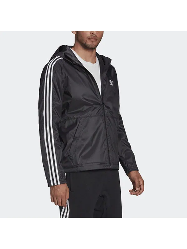Куртка Men's adidas originals Lock Up Wb Stripe Embroidered Hooded Track Jacket Black — изображение 4 из 4, мульти