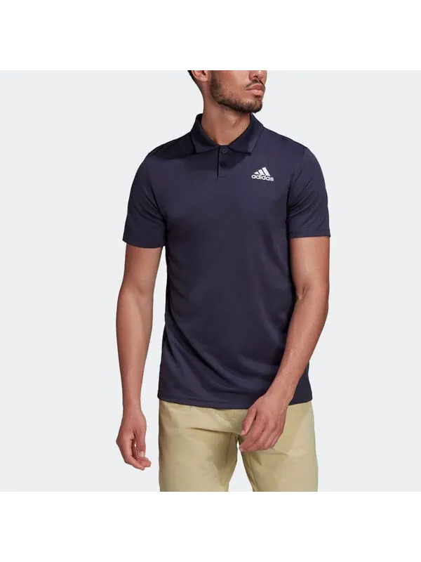 Футболка adidas Logo Printing Solid Color Short Sleeve Polo Shirt Navy Blue — изображение 2 из 4, мульти
