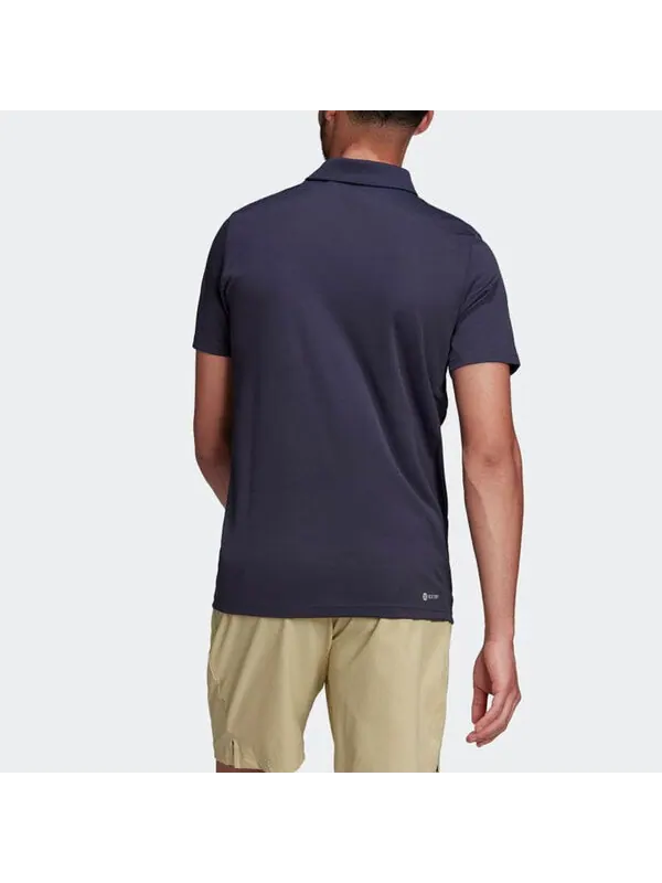 Футболка adidas Logo Printing Solid Color Short Sleeve Polo Shirt Navy Blue — изображение 3 из 4, мульти