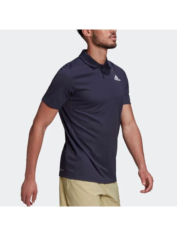 Футболка adidas Logo Printing Solid Color Short Sleeve Polo Shirt Navy Blue — изображение 4 из 4, мульти