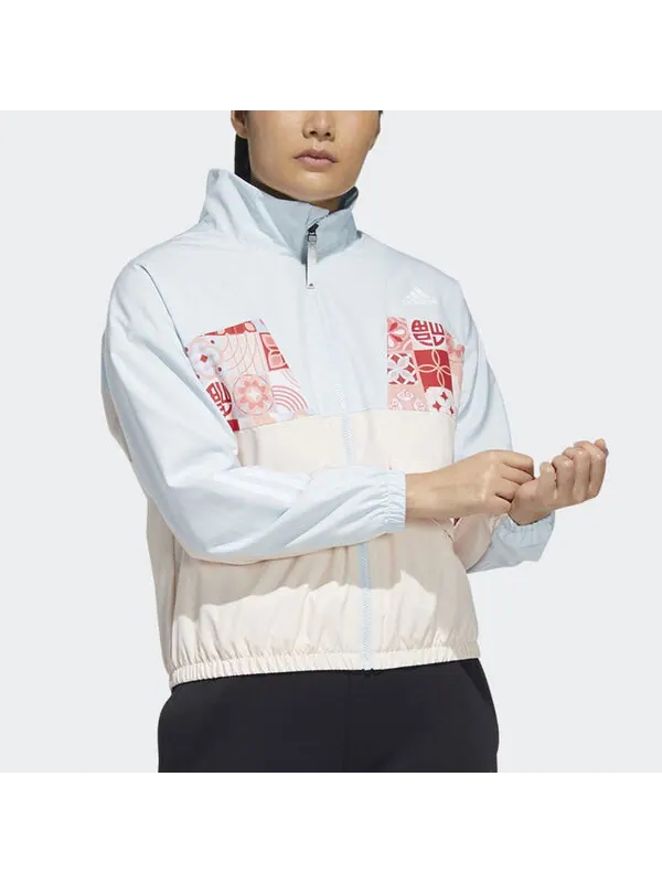Куртка cny tracktop colorblock спортивная куртка голубая Adidas — изображение 2 из 4, светлый синий