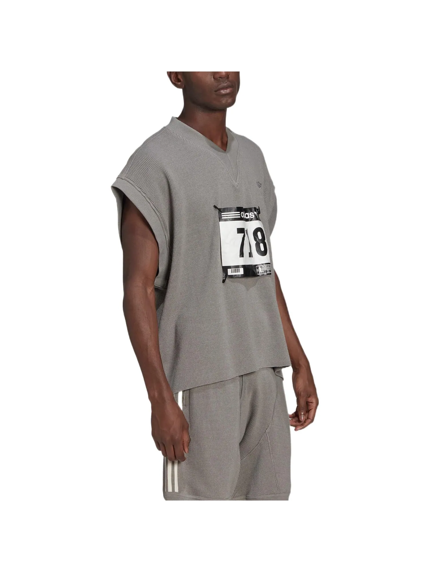Жилет adidas originals Blue Version Detachable Solid Color Athleisure Casual Sports V neck Vest Gray — изображение 4 из 5