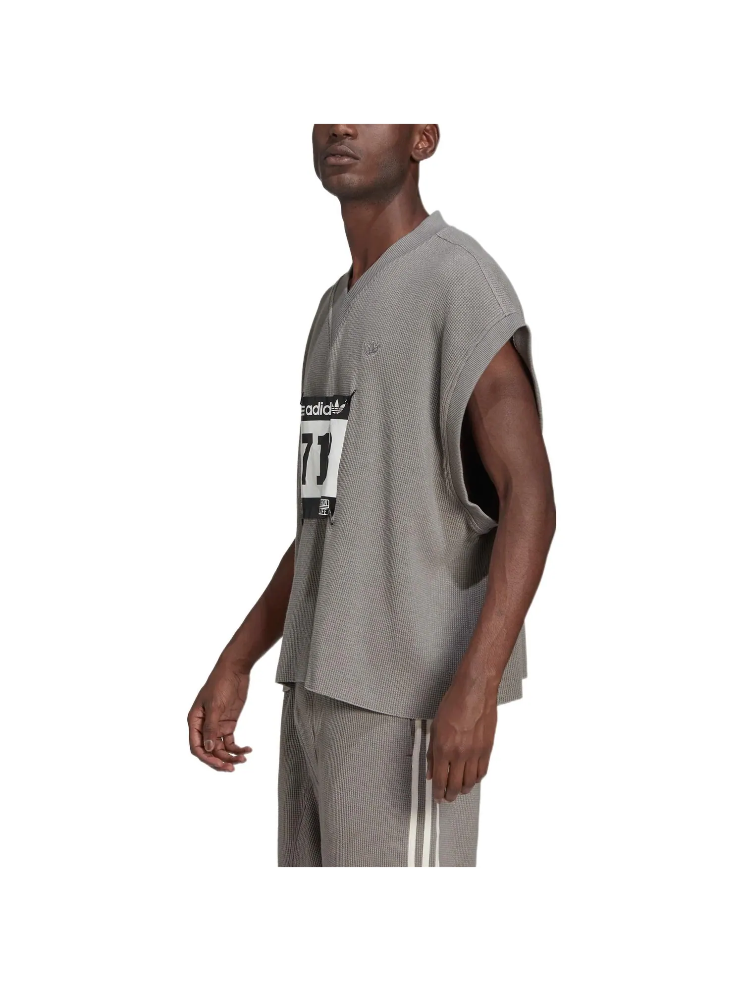 Жилет adidas originals Blue Version Detachable Solid Color Athleisure Casual Sports V neck Vest Gray — изображение 5 из 5