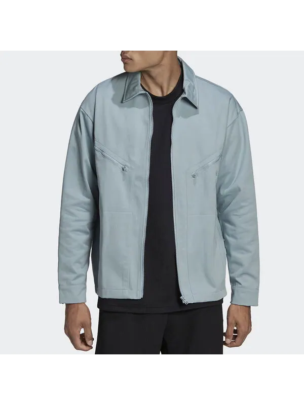 Куртка Men's adidas originals Sports Solid Color Jacket Light Grey — изображение 2 из 4, мульти
