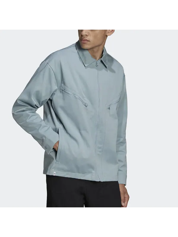 Куртка Men's adidas originals Sports Solid Color Jacket Light Grey — изображение 4 из 4, мульти