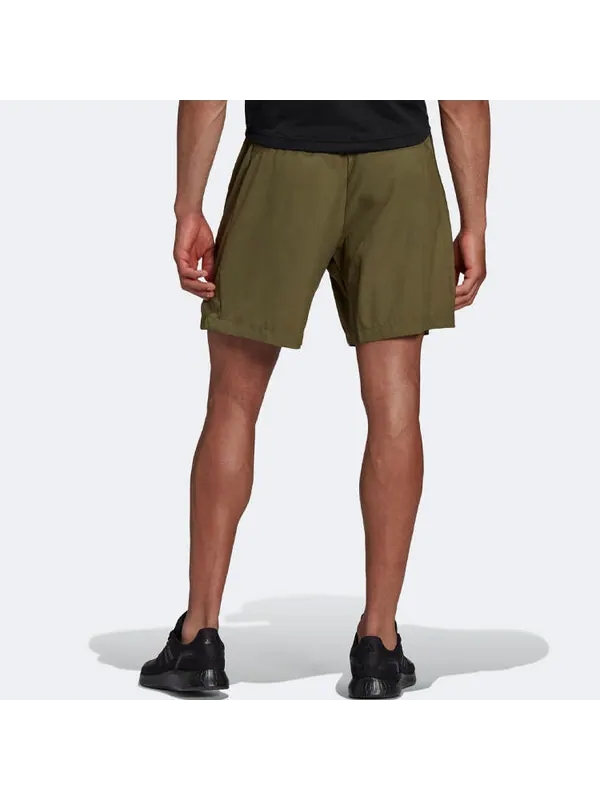 Шорты Men's adidas Solid Color Logo Sports Gym Shorts Olive Green — изображение 3 из 4, мульти