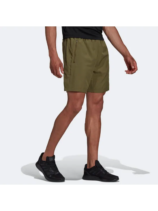 Шорты Men's adidas Solid Color Logo Sports Gym Shorts Olive Green — изображение 4 из 4, мульти