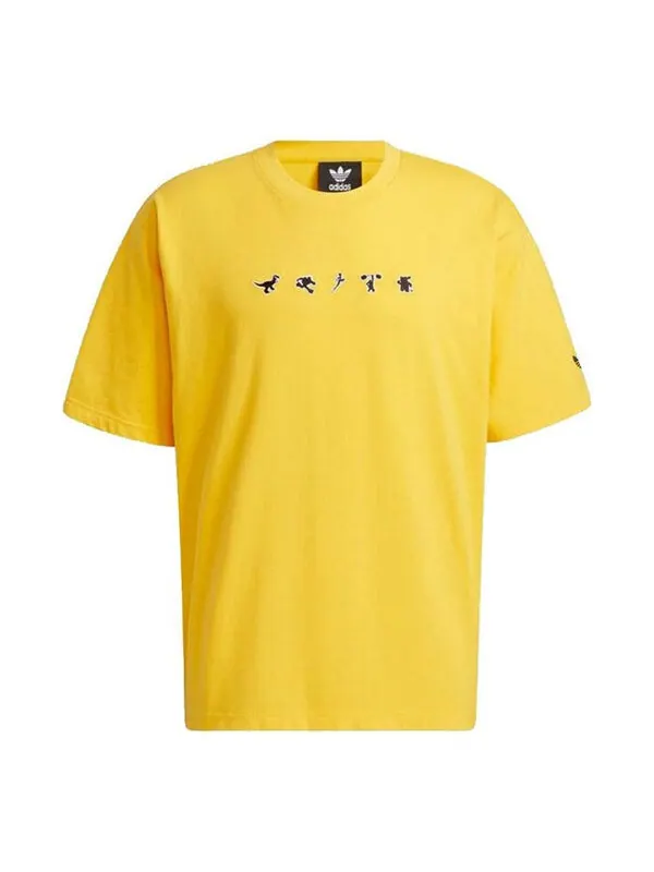 Футболка оригиналы manga ss tee 2 спортивные повседневные с круглым воротником мужские Adidas — изображение 1 из 4, желтый
