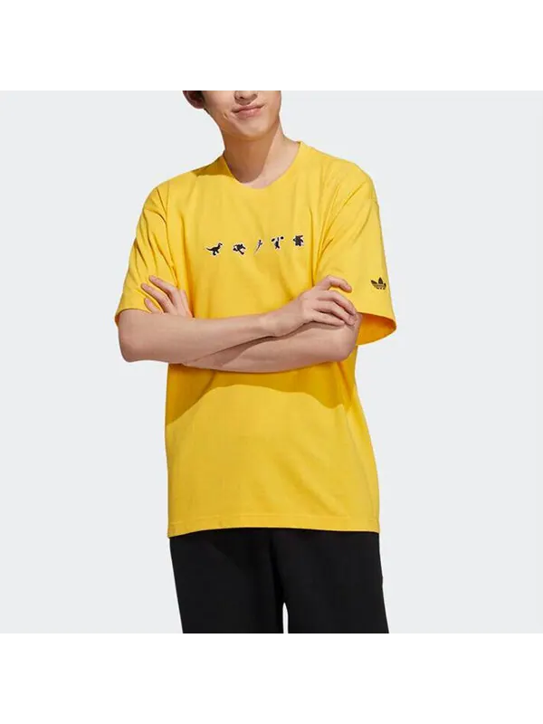 Футболка оригиналы manga ss tee 2 спортивные повседневные с круглым воротником мужские Adidas — изображение 2 из 4, желтый