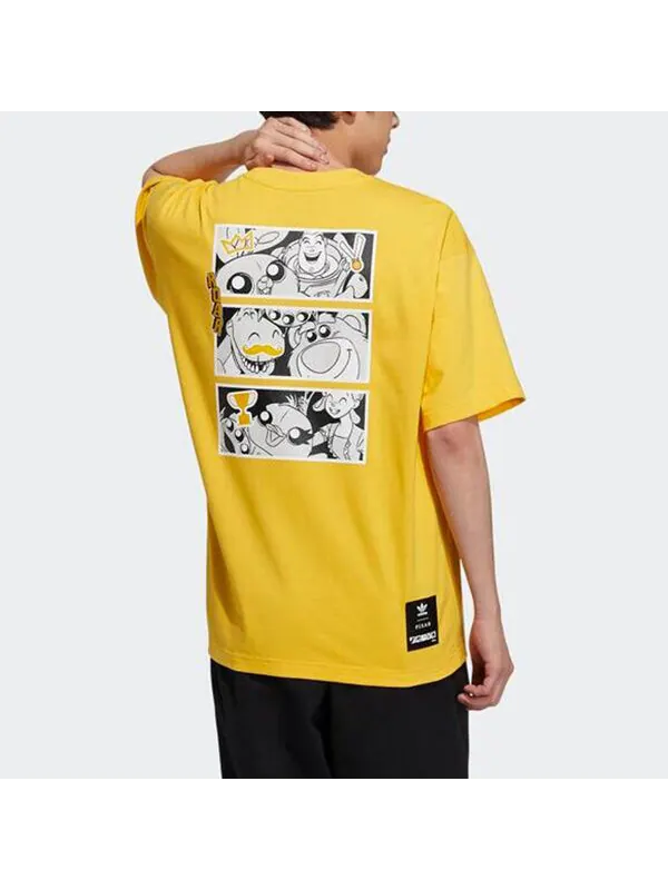 Футболка оригиналы manga ss tee 2 спортивные повседневные с круглым воротником мужские Adidas — изображение 3 из 4, желтый