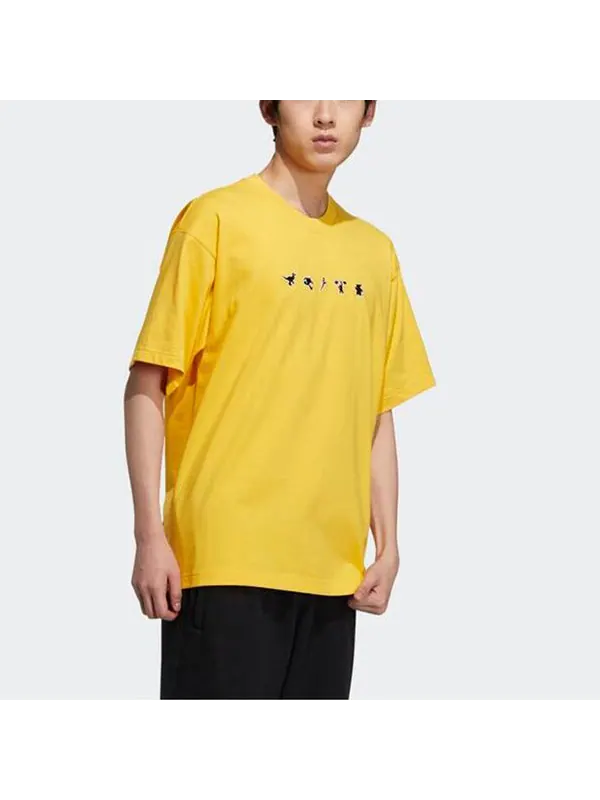 Футболка оригиналы manga ss tee 2 спортивные повседневные с круглым воротником мужские Adidas — изображение 4 из 4, желтый