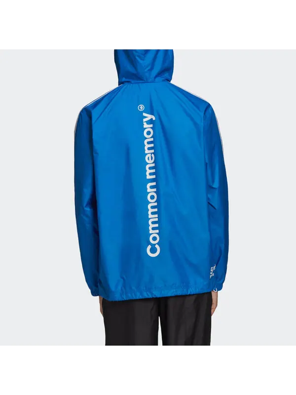 Куртка Men's adidas Solid Color Logo Stripe hooded Zipper Jacket Blue — изображение 2 из 2, мульти