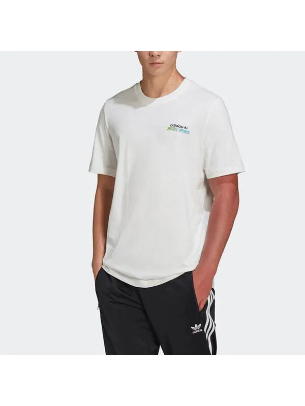 Футболка adidas originals Graphic Stoked Fish Flowers T-shirt 'White Multi-Color' — изображение 3 из 4, белый/мульти