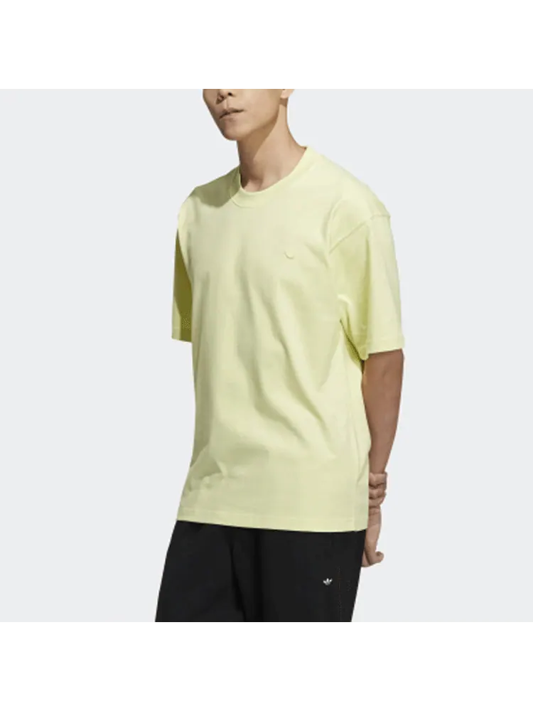Футболка adidas originals C Tee Solid Color Small Label Loose Sports Short Sleeve Couple Style Yellow — изображение 3 из 5