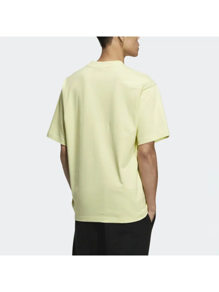 Футболка adidas originals C Tee Solid Color Small Label Loose Sports Short Sleeve Couple Style Yellow — изображение 4 из 5