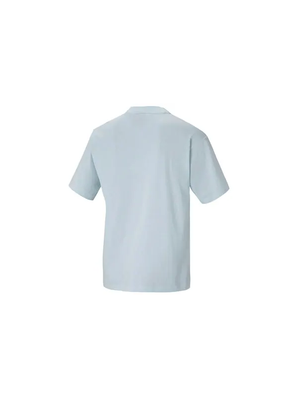 Футболка originals c tee solid color sports loose round neck short sleeve blue Adidas — изображение 2 из 2, синий