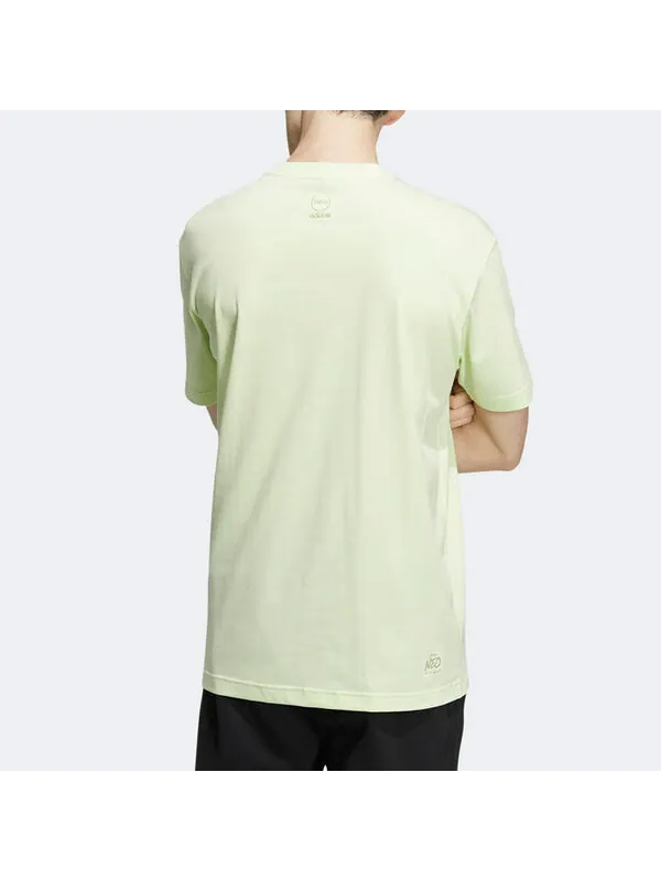 Футболка Men's adidas neo Cartoon Logo Printing Sports Short Sleeve Acid Green T-Shirt — изображение 3 из 4, мульти