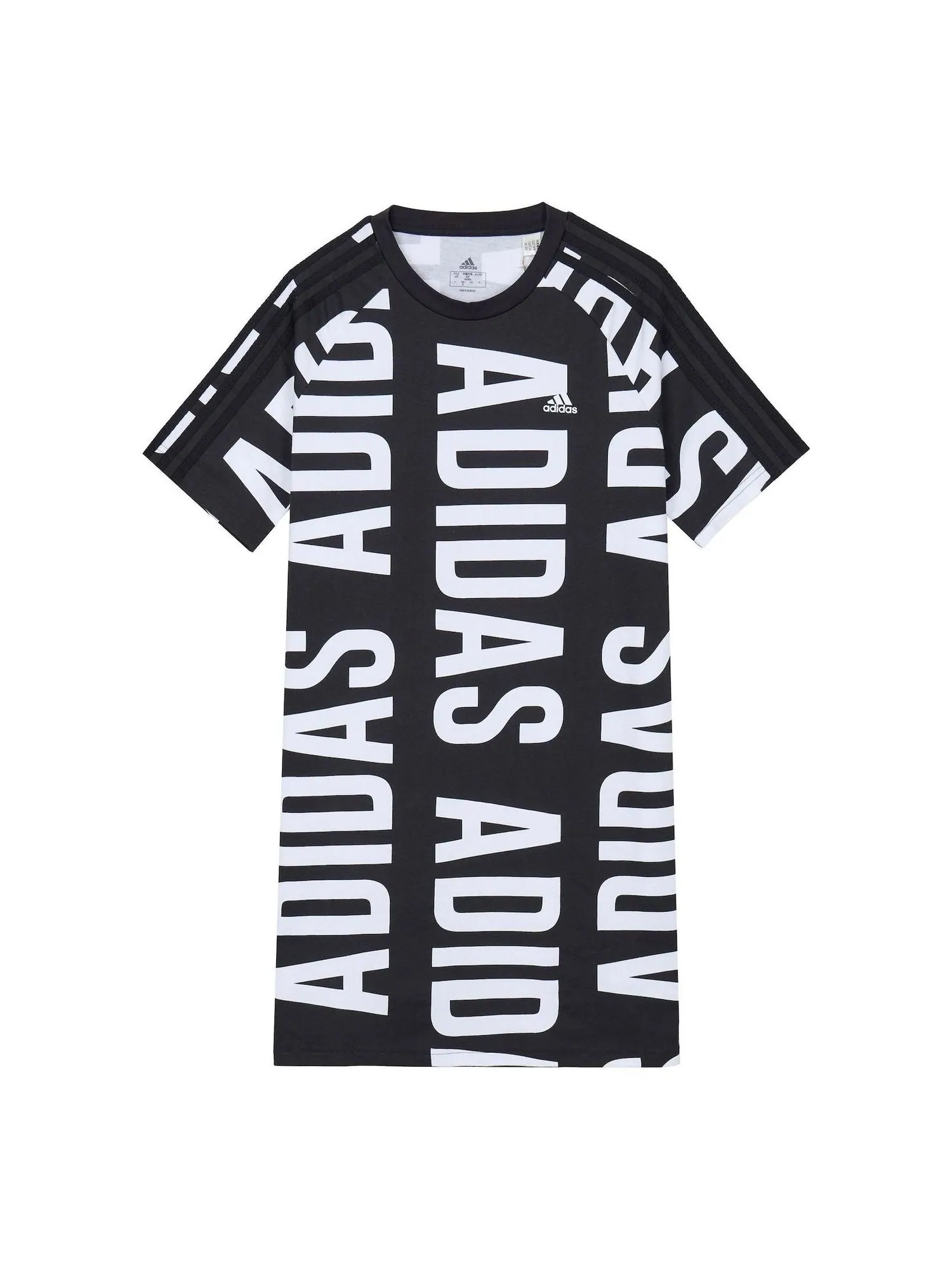 (WMNS) Платье Adidas Essentials Oversized с принтом по всей поверхности — изображение 1 из 3, черный/белый