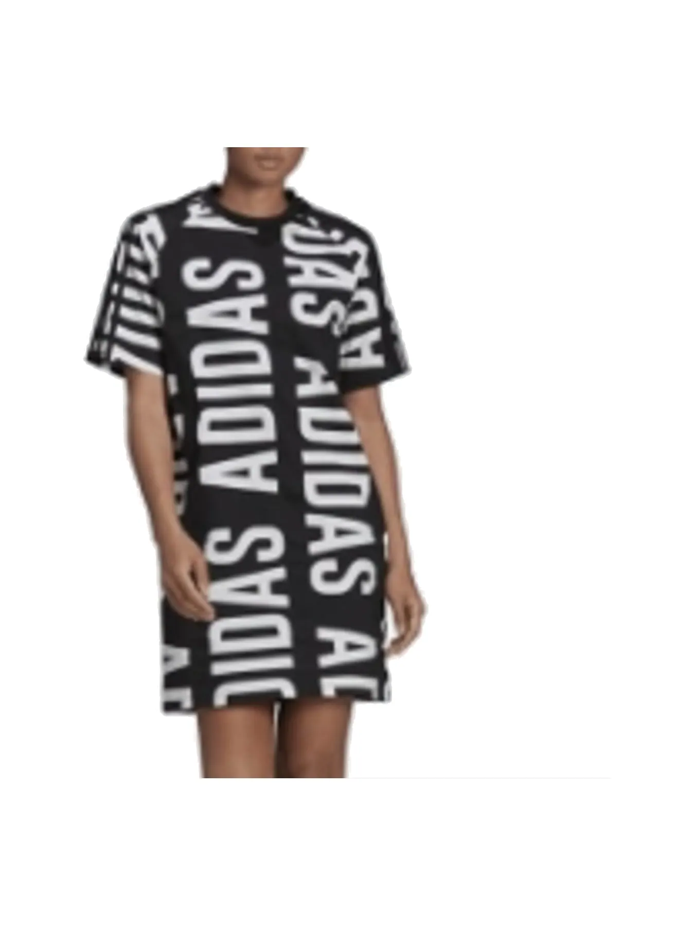 (WMNS) Платье Adidas Essentials Oversized с принтом по всей поверхности — изображение 3 из 3, черный/белый