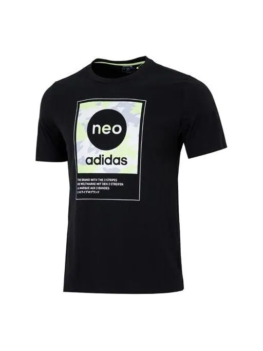 Футболка Men's adidas neo Sw Dig Logo T Athleisure Casual Sports Round Neck Large Logo Short Sleeve — изображение 1 из 4
