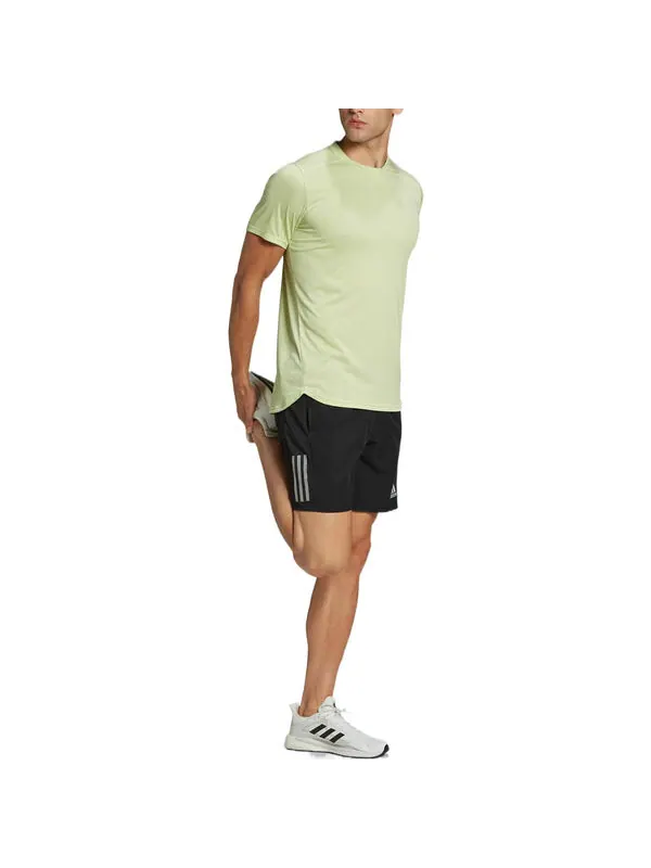 Футболка Men's adidas Solid Color Logo Sports Round Neck Short Sleeve Acid Green T-Shirt — изображение 2 из 4, мульти