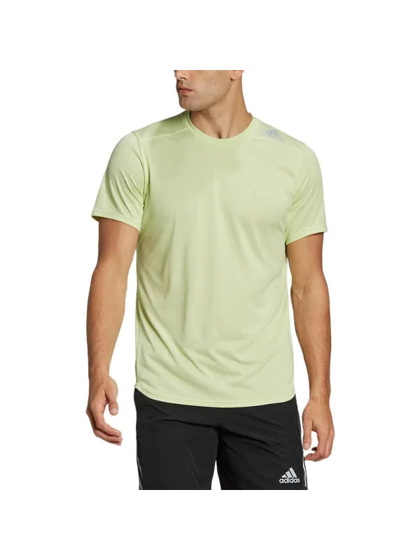 Футболка Men's adidas Solid Color Logo Sports Round Neck Short Sleeve Acid Green T-Shirt — изображение 3 из 4, мульти