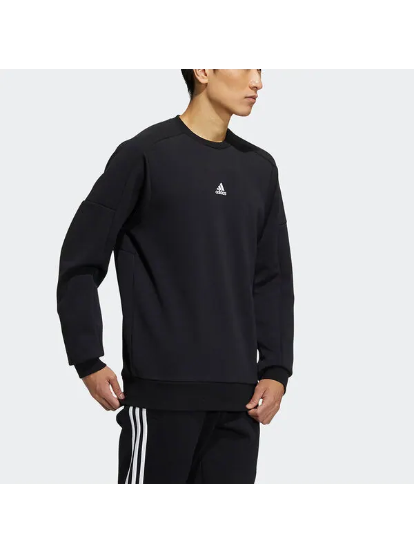 Толстовка Men's adidas Crew Sweat Logo Printing Round Neck Pullover Black — изображение 4 из 4, мульти