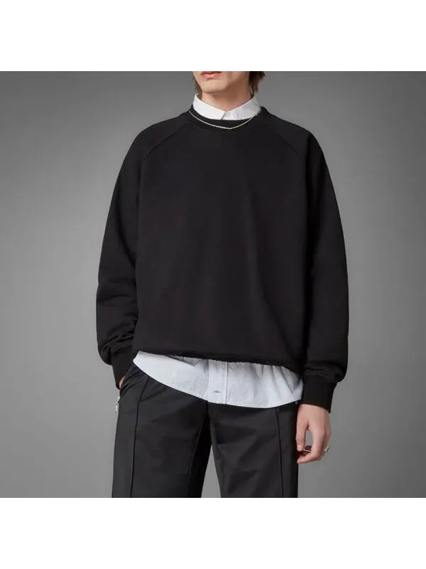 Толстовка Men's adidas originals Solid Color Loose Casual Round Neck Pullover Black — изображение 2 из 4, мульти