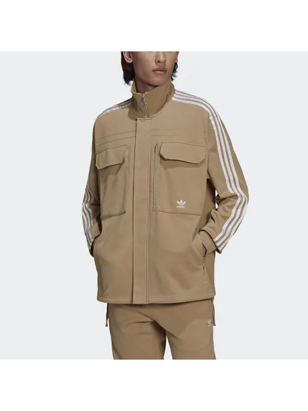 Рубашка Men's adidas originals x Work Parley Crossover Casual Breathable Stripe Long Sleeves Khaki — изображение 2 из 4