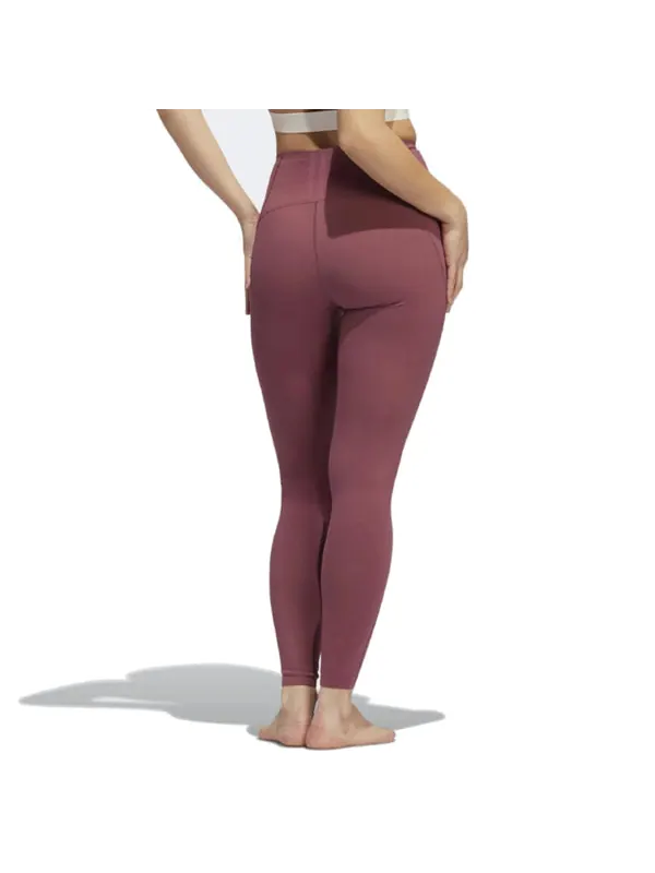 Брюки yoga 4 elements 7/8 tights asia sizing 'burgundy' Adidas — изображение 2 из 3, бордовый