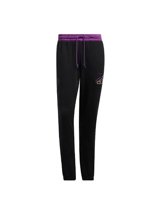 Брюки Adidas Dame 8 Inn Pnt Pattern Embroidered Loose Basketball Sports Pants/Trousers/Joggers Black — изображение 1 из 4