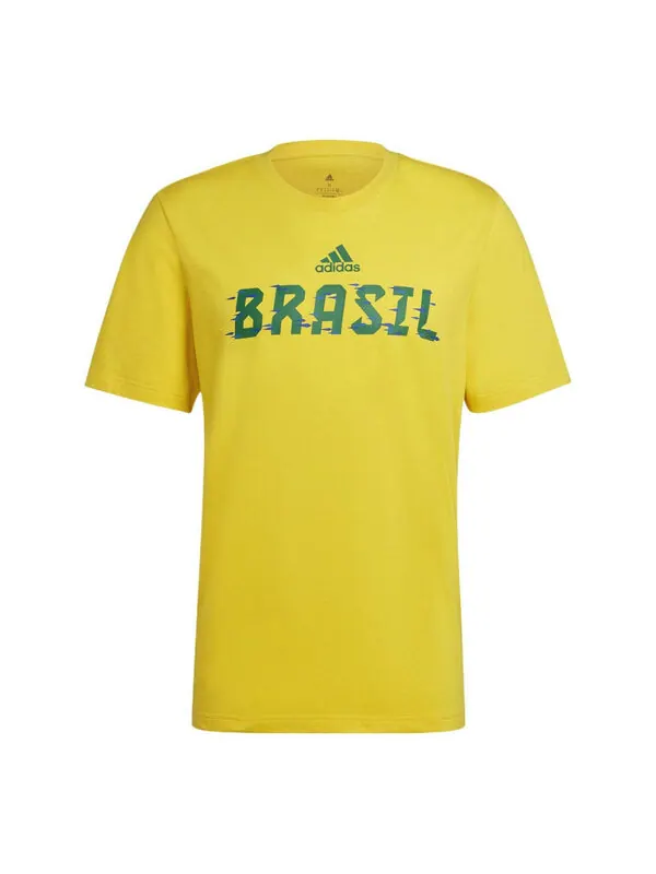Футболка fifa world cup 2022 brasil t-shirt 'yellow green' Adidas — изображение 1 из 4, желтый/зеленый