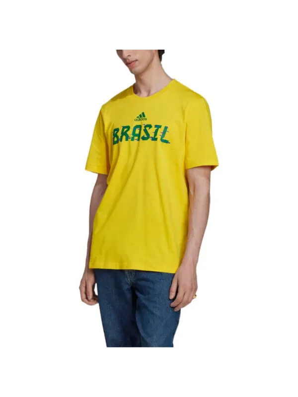 Футболка fifa world cup 2022 brasil t-shirt 'yellow green' Adidas — изображение 3 из 4, желтый/зеленый